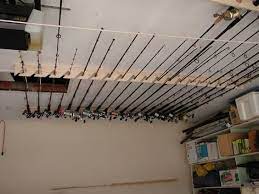 Gray fishing rod rack rod holder. Ceiling Rod Rack Ideas Www Thehulltruth Isaac Miller Ceiling Ideas Isaac Miller Rack Rod Www Fishing Rod Storage Rod Holder Fishing Pole Storage