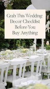 If You Re Buying Wedding Decor Online And Aren T Sure Where To Begin This Checklist Is For Yo Wedding Decoration Checklist Wedding Decorations Decor Checklist