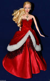 2007 Holiday Barbie Doll In Stunning Santa Dress Santa Dress Holiday Barbie Dolls Doll Dress