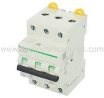 Schneider - A9D17332 RCBO, ACTI9 IC60, 3POLE, 32A, C CURVE, 10000A/15KA,  30MA, A TYPE, THERMAL MAGNETIC, IP40/20