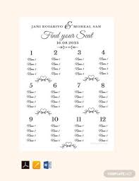 14 simple wedding seating chart samples in pdf word