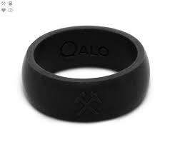 Men S Q2x Silicone Ring Black Qalo Silicone Rings Men Silicone Rings Wedding Bands Silicone Rings