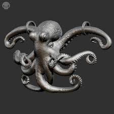 Lion Ring Thank You 3d Print Model Octopus Pendant Octopus Jewelry Octopus Art