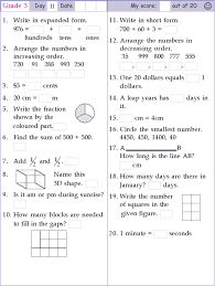 Subtraction up to 3 and 4 place numbers, basic division and quick facts, adding, subtracting and recognizing fractions, algebra concept, fractions, word problems, math logic, metric systems and measurements, algebraic thinking etc. Mental Math Grade 3 Day 11 Mental Maths Worksheets 3rd Grade Math Worksheets Mental Math