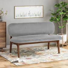 Glitzhome modern storage bench seat ottoman velvet button tufted w/ acrylic legs. Upholstered Dining Bench With Back Ideas On Foter