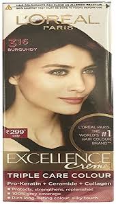 loreal paris excellence hair color small pack no 3 16 burgundy 24ml 26g