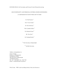 Uncover why adam & eve is the best company for you. Pdf Job Uncertainty And Personal Control During Downsizing A Comparison Of Survivors And Victims