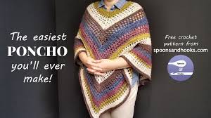 First work squares as follows:square: Free Crochet Pattern The Easiest Poncho You Ll Ever Make Spoons Hooks