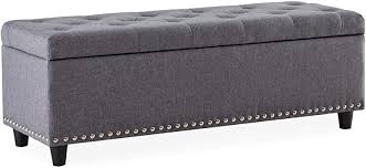 Pair this cozy ottoman with our lindsey upholstered chair for the ultimate. Amazon Com Belleze 48 Rectangular Gray Storage Fabric Ottoman Bench Tufted Footrest Lift Top Furniture Decor