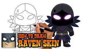 Under the knee, draw a two vertical lines for the shin section of this fortnite character's leg. How To Draw Raven Fortnite Art Tutorial Cartooning 4 Kids Easy Cartoon Drawings Drawing Tutorial Easy