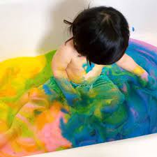 Learn colors baby doll bath time skittles candy baby bath play disney mickey mouse hello k. Rainbow Soap Foam Sensory Play Hello Wonderful