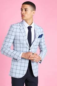 Widest selection of new season & sale only at lyst.com. Super Skinny Windowpane Check Suit Jacket Boohoo