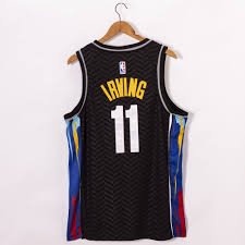 First, the brooklyn nets, who are carrying on their theme of honouring a local artist with their city uniform. Kyrie Irving 11 Brooklyn Nets 2021 City Edition Black Jersey