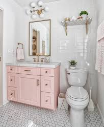 Fanciful pink & navy blue bathroom decor (1949) yeah, there's a lot going on in this loo decor from the late '40s. Interior Design Decor Ideas On Instagram Pink Vanity Gold Accents Such A Pretty Combo Who S With Me Trendy Bathroom Gorgeous Bathroom Bathroom Kids