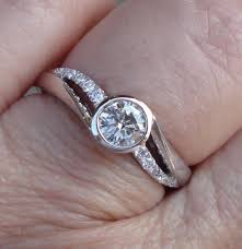 On Sale For 1099 1 2 Carat Bezel Set Diamond Engagement Ring 14k Bezel Set Diamond Engagement Ring Low Profile Engagement Rings White Gold Engagement Rings