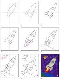 How to draw a rocket | easy coloring and drawing video for kids. How To Draw A Rocket Art Projects For Kids