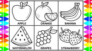 Sort the cards by color. How To Draw Fruit For Kids Fruit Drawings For Kids Fruit Coloring Pages For Kids Youtube