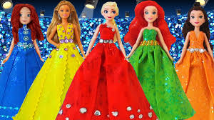 Play Doh Sparkle Prom Dresses For Barbie Disney Princess Play Doh Craft Dress Up Games Sparkle Prom Dress Disney Princess Play Doh Disney Princess