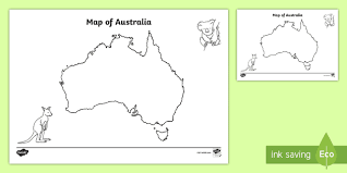 Outline maps, commonly known also as blank maps, indicate the overall shape of the country or region. Australia Template Blank A4 Map Of Australia To Print
