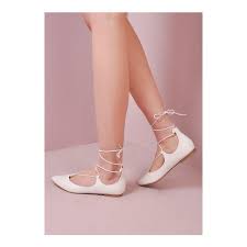 Black And White Pointed Toe Flats Lace Up Pointed Ballet Closed Toe Flats White 6 28 Liked On Polyvore Featuring Shoes Flats White Lace Up Ballet Flats Pointed Ballet Flats Lace Up Flats