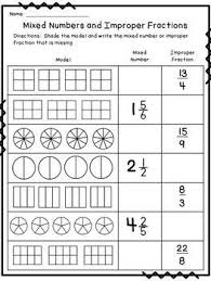 Improper Fraction And Mixed Number Worksheets Fractions Worksheets Improper Fractions Fractions