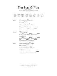 We have an official best of you tab made by ug professional guitarists. Best Of You By Foo Fighters Guitar Chords Lyrics Guitar Instructor