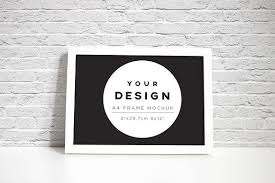 Black And White Frame Landscape A4 Landscape White Frame Mockup