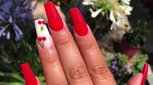 Acrylic Nails Tutorial How To Encapsulated Nails With Nail Forms Matte White Opal Nails Nails Millie Cherry Nails Red Acrylic Nails Acrylic Nails Coffin