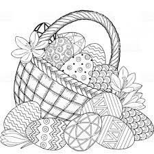 joyeuses paques doodle noir et blanc oeufs de dans le panier en b easter coloring book colouring pages coloriage canari