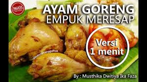 1 ekor ayam kampung atau ayam negeri. Resep Ayam Goreng Empuk Bumbu Meresap Masakan Mama Mudah