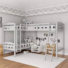 Find your corner bunk bed easily amongst the 19 products from the leading brands (mistral, ros,.) on archiexpo, the architecture and design specialist for your professional purchases. Twin Over Twin Bunk Bed For Kids Wood L Shaped Corner Bunk Bed Frame 3 Bed Bunk Loft Bed With Full Length Guardrails And Flat Ladder 3 Bed Bunk White Walmart Com Walmart Com