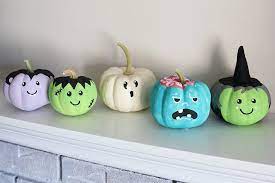 Don't worry, you'll nail it! Easy Painted Pumpkins How To Paint Simple Monster Faces Aubree Originals