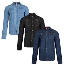 Details About Jack Jones Or Lee Cooper Slim Fit Men S Denim Shirts New Western Jean Shirt