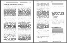 Plight Of The Native Americans Reading With Questions For High School United States H Social Studies Middle School Literature Lesson Plans Literature Lessons