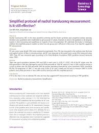 The Distribution Of Nuchal Translucency Nt Measurement In