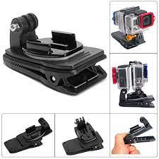 Fantaseal 360 Degree Rotary Dual Cam Gopro Clip Backpack Mount Dual Cam Rec Mount Hat Clip Clamp Mount For Gopro Hero 4 3 3 Gopro Garmin Virb Gopro Hero 4