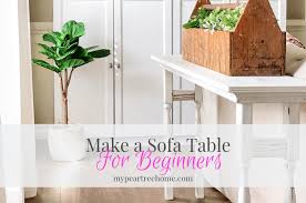 The best thing about building your own diy rustic sofa table is that you can customize it to fit perfect along your sofa, maximizing every bit of space. Easy Diy Sofa Table My Pear Tree Home