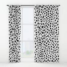 Black And White Blackout Curtains Dalmatian Spots Curtains Polka Dot Curtains White Blackout Curtains Curtains