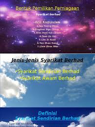 Ciri tanah dan jenis tanah dari satu wilayah dengan wilayah yang lain tidaklah sama, bergantung pada komponen yang terdapat. Bentuk Pemilikan Perniagaan Syarikat Berhad Pptx