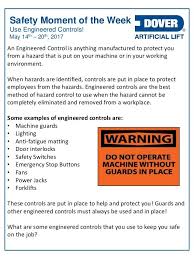 Use Engineered Controls Alberta Oil Tool S Safety Moment Of The Week 15 May 2017 Workplace Safety Slogans Workplace Safety Topics Health And Safety Poster