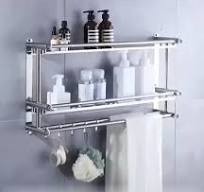 Stainless Bathroom Rack 1/2/3 Tiers 40cm/ 60cm Stainless Steel Rak Sabun  Bilik Mandi/Toilet Rack/Shelf Shampoo Rack Organizer Towel