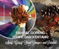 1 papan tempe yg dipotong kotak ati ampela yg. My Purple World Sambal Goreng Tempe Dan Kentang Spicy Crispy Fried Tempe And Potato