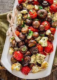 Italian Roasted Mushrooms And Veggies Recipe Yummly Recipe Veggie Dishes Healthy Recipes Vegetable Side Dishes