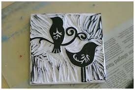 Here kids will make a linoleum block print. Carved Art Printing Block Printing Designs Prints Linocut Prints