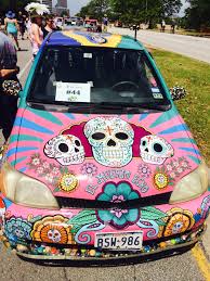 Day Of The Dead Car Used In An Art Car Parade Art Cars Car Art Art