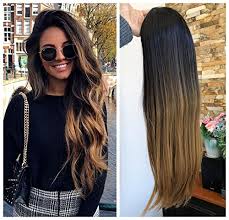 I tied the pieces i wanted dyed with a hair tie. 22 Inches Straight Full Head Ombre Dip Dyed Clip In Hair Extensions 6pcs Pack Natural Black To Honey Blonde Wantitall