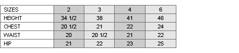 Juicy Couture Size Chart