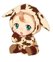 Anime Baby Girl In A Cow Outfit Cute Animal Drawings Anime Child Anime Baby