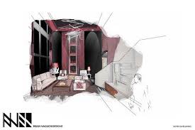 Handrendering Brian Naglich Kopinski Hotel Interior Design Bfa Thesis Harrington College Of Design Chicago College Design Hotel Design