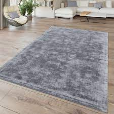 Dieser aussergewöhnliche teppich ist vollständig handgewebt. Wohnzimmer Teppich Kurzflor Teppich Hochwertige Handarbeit Einfarbig In Grau Ebay